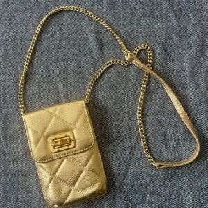 Lilly Pulitzer Crossbody phone wallet brushed gold leather